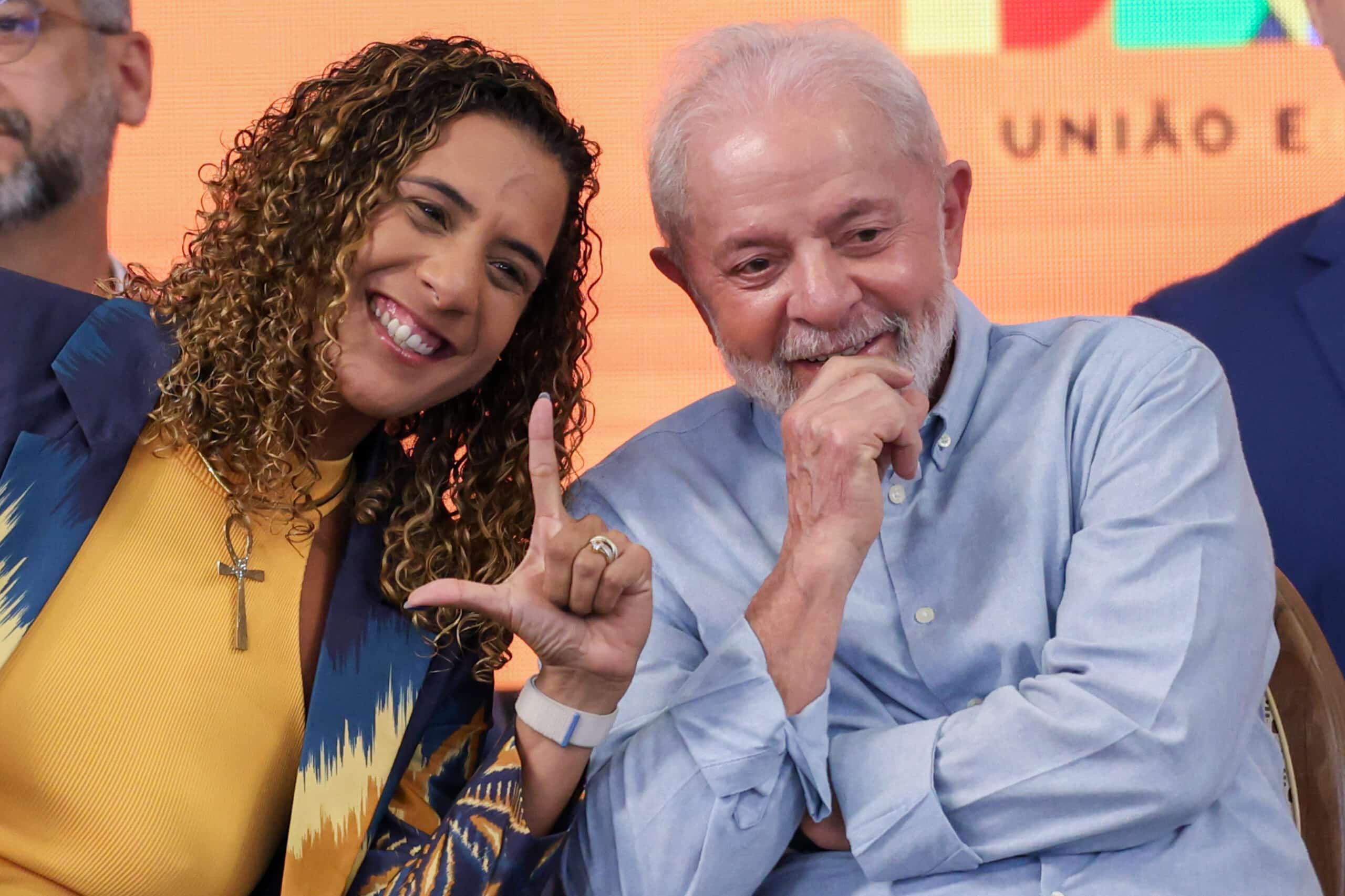 Brasília, DF 21/03/2024 A ministra da Igualdade Racial, Anielle Franco e o Presidente Luiz Inácio Lula da Silva, participam do lançamento do plano Juventude Negra Viva, no Ginásio Regional da cidade satélite de Ceilândia